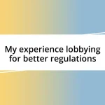 My experience lobbying for better regulations