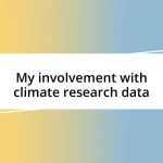 My involvement with climate research data