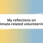 My reflections on climate-related volunteering