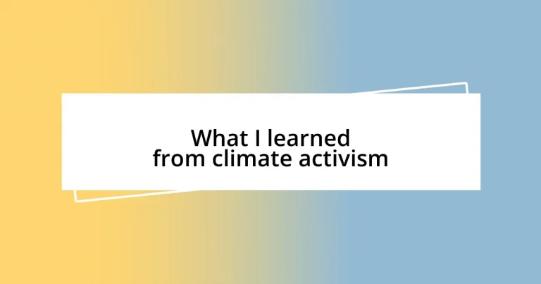 What I learned from climate activism