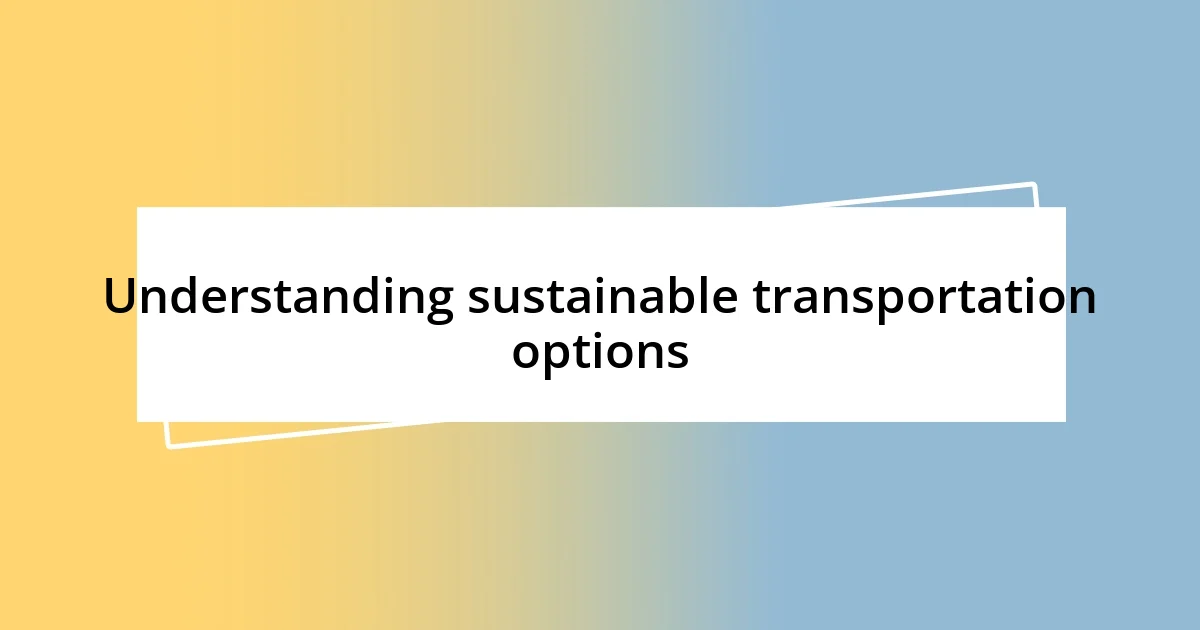 Understanding sustainable transportation options